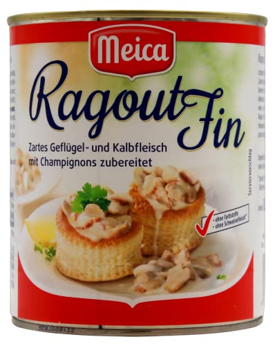Meica Ragout Fin zartes Geflügel- und Kalbfleisch mit Champignons zubereitet, 12er Pack (12 x 800g) von Meica