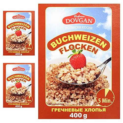 3x400g Dovgan Buchweizenflocken (гречневые хлопья) von Meinbazar