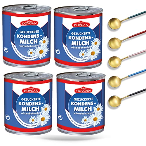 Gezuckerte Kondensmilcherzeugnis - 8 prozent Fett (397 g) + 1 Löffel (4x397 g) von Meinbazar