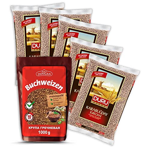 Mein Bazar Set 5+1 Buchweizen (крупа гречневая) 5x1000g DURU + 1x1000g DOVGAN Buchweizen GRATIS von Meinbazar