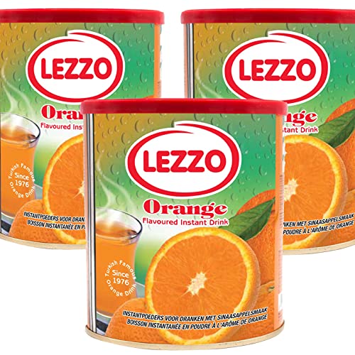 Mein Bazar Set Lezzo Instantgetränk mit Orangengeschmack 3x700g - Heiß und Kalt genießbar - Instanttee - Eistee von Meinbazar