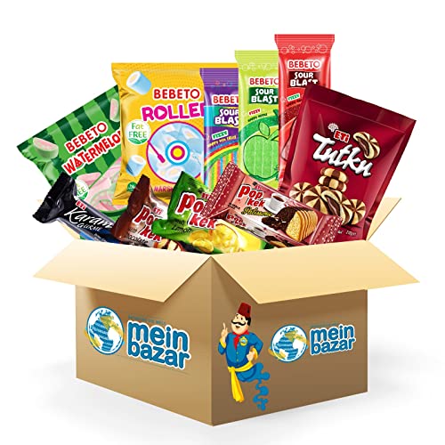 Meinbazar Türkische Süßigkeiten Geschenkidee Box - Süßigkeiten Set L - 10 Teile - Mix Party Box - Halal Produkte - Candy Box von Meinbazar