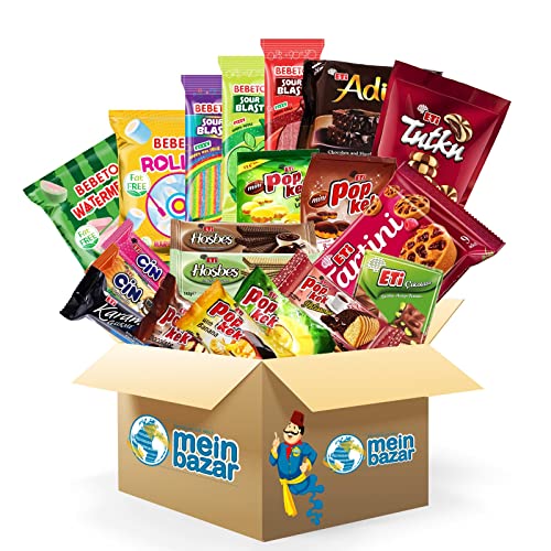 Meinbazar Türkische Süßigkeiten Geschenkidee Box - Süßigkeiten Set XL - 20 Teile - Mix Party Box - Halal Produkte - Candy Box von Meinbazar