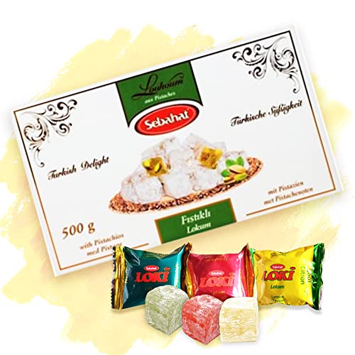 SEBAHAT Türkischer Honig - Lokum - Turkish Delight / Pistazie - Fistikli - Pistachio + 3 Loki GRATIS dazu von Meinbazar