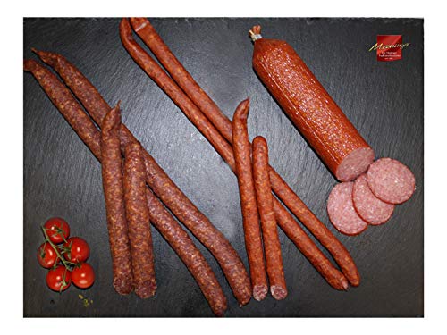 Wurst aus Meiningen I Rauchpeitschen I Meininger Schlanke I Rennsteigsalami I Salami Schlemmerpaket von Meininger Die Thüringer Traditionsfleischerei