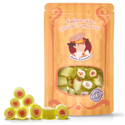 Original Meister Karamellus Apfel BonBons (3 x 80g Tüte) Fruchtbonbons 100% Handarbeit aus deutscher Manufaktur, Lutschbonbon frei von Geschmacksverstärkern - Ideal für Kinder & Erwachsene von Meister Karamellus