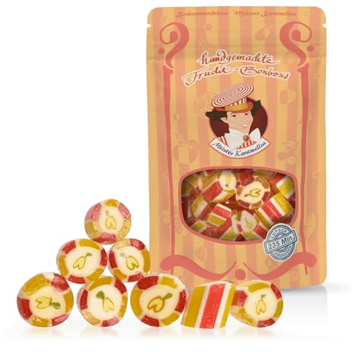 Original Meister Karamellus Birnen BonBons (3 x 80g Tüte) Fruchtbonbons 100% Handarbeit aus deutscher Manufaktur, Lutschbonbon frei von Geschmacksverstärkern - Ideal für Kinder & Erwachsene von Meister Karamellus