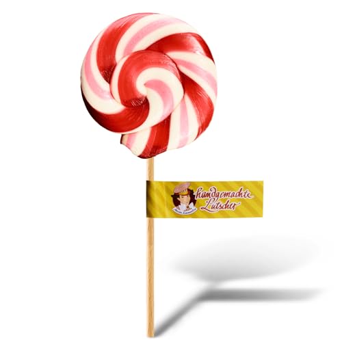 Original Meister Karamellus Erdbeer Lolli (3x50g) - 100% Handarbeit aus deutscher Manufaktur/Riesen Lolli, Lollipop mit Natürlichen Zutaten - Lutscher als Süßigkeit für Kinder & Erwachsene von Meister Karamellus