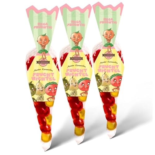 Original Meister Karamellus Fruchtwichtel KiBa Fruchtgummis (3x120g) 100% Handarbeit aus deutscher Manufaktur, frei von Geschmacksverstärkern - Süßigkeiten für Kinder & Erwachsene von Meister Karamellus