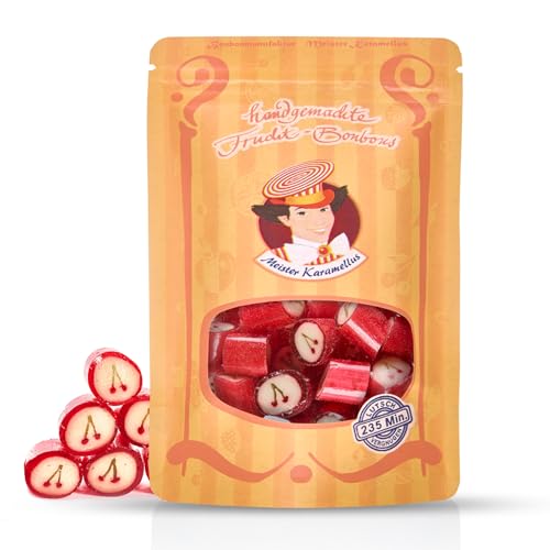 Original Meister Karamellus Kirsch BonBons (3 x 80g Tüte) Fruchtbonbons 100% Handarbeit aus deutscher Manufaktur, Lutschbonbon frei von Geschmacksverstärkern - Ideal für Kinder & Erwachsene von Meister Karamellus