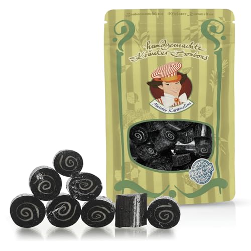 Original Meister Karamellus Lakritz BonBons (3 x 80g Tüte) Kräuterbonbons 100% Handarbeit aus deutscher Manufaktur, Lutschbonbon frei von Geschmacksverstärkern - Ideal für Kinder & Erwachsene von Meister Karamellus