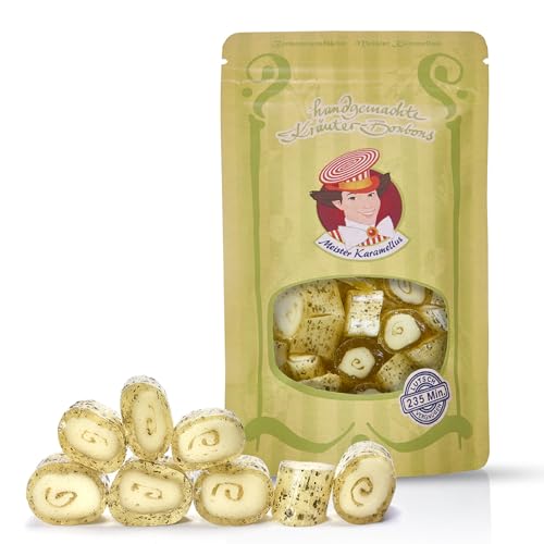 Original Meister Karamellus Pfefferminz BonBons (3 x 80g Tüte) Kräuterbonbons 100% Handarbeit aus deutscher Manufaktur, Lutschbonbon frei von Geschmacksverstärkern - Ideal für Kinder & Erwachsene von Meister Karamellus