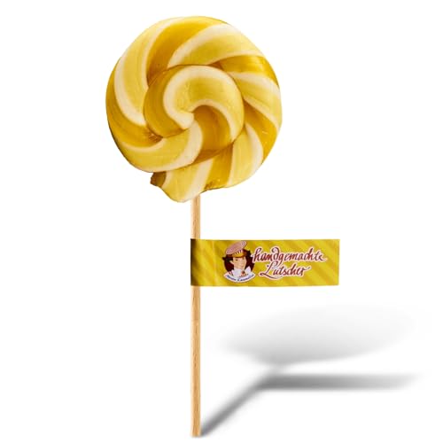 Original Meister Karamellus Zitronen Lolli (3x50g) - 100% Handarbeit aus deutscher Manufaktur/Riesen Lolli, Lollipop mit Natürlichen Zutaten - Lutscher als Süßigkeit für Kinder & Erwachsene von Meister Karamellus