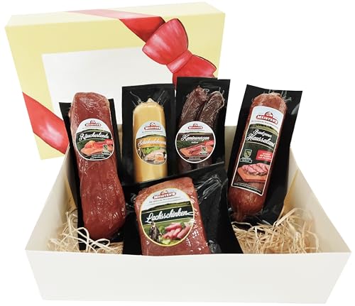 Wurstpaket Geschenk | Schinken Salami Set | Lende geräuchert Leberwurst Preiselbeeren | BBQ Rauchwurst Schlemmer Box | Wurstgeschenk für Männer & Familie von MEISTER'S