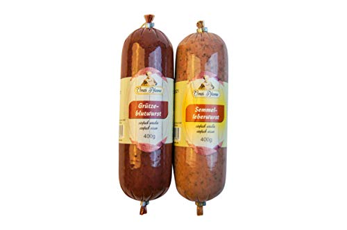 Grützwurst & Semmelleberwurst Oma's Pfanne | Himmel und Erde | Tote Oma DDR Rezeptur Tiegelwurst | Semmelwurst & Black Pudding | laktosefrei 800g von MEISTER'S