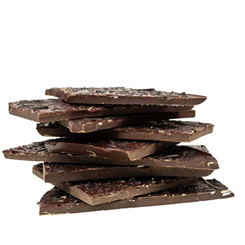 Dunkle Zartbitterschokolade mit Salmiak-Lakritzstreusel-Mix: Bruchschokolade in 230 g Tüte von Meisterschokoladen