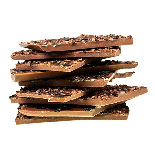 Vollmilchschokolade mit leckeren Kakaonibs und aromatischem Lakritz: Bruchschokolade in 230 g Tüte von Meisterschokoladen