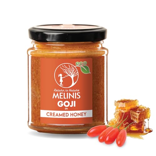 Polyfloraler Bio-Honig Goji-Creme – Cremiger Aufstrich, 80% Honig, 15% Goji-Beeren, mit Sanddornfrucht, Angenehmer Geschmack, Ideal zu Käse, Toast & Müsli – von Melinis Polyfloraler Bio-Honig Goji-Creme – Cremiger Aufstrich, 80% Honig, 15% Goji-Beeren, mit Sanddornfrucht, Angenehmer Geschmack, Ideal zu Käse, Toast & Müsli – von Melinis von Melinis