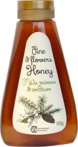 Pinien und Blüten Honig von Rhodos 500 Gramm PET-Drückflasche von Melissokomiki Dodekanese