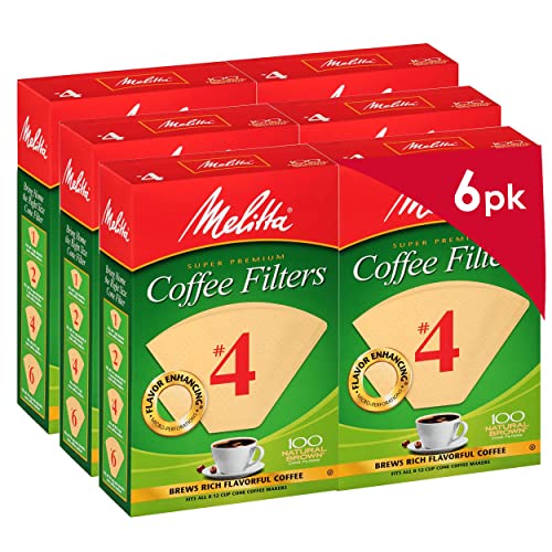 Melitta #4 Kegel-Kaffeefilter, Naturbraun, 100 Stück (6 Stück) 600 Filter insgesamt von Melitta