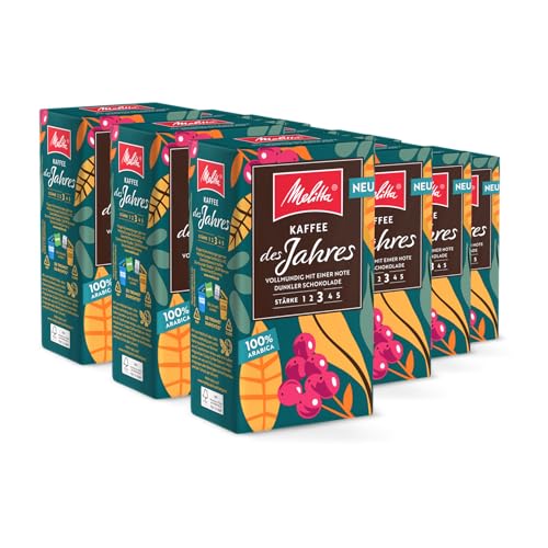 Melitta Kaffee des Jahres Filter-Kaffee 12 x 500g, gemahlen, Pulver für Filterkaffeemaschinen, 100% Arabica, mittlere Röstung, geröstet in Deutschland Melitta Kaffee des Jahres Filter-Kaffee 12 x 500g, gemahlen, Pulver für Filterkaffeemaschinen, 100% Arabica, mittlere Röstung, geröstet in Deutschland von Melitta