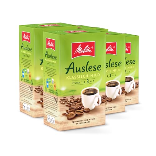 Melitta Auslese Klassisch-Mild Filter-Kaffee 6 x 500g, gemahlen, Pulver für Filterkaffeemaschinen, mittlere Röstung, geröstet in Deutschland, im Tray von Melitta