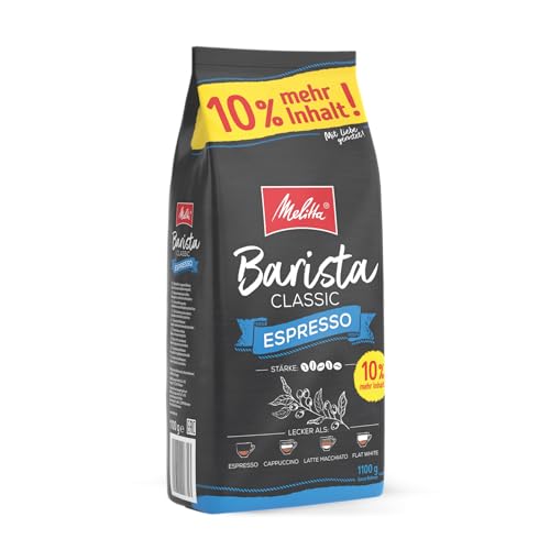 Melitta Barista Classic Espresso, Ganze Kaffee-Bohnen 1,1kg, ungemahlen, Kaffeebohnen für Kaffee-Vollautomat, kräftige Röstung, Stärke 5 von Melitta