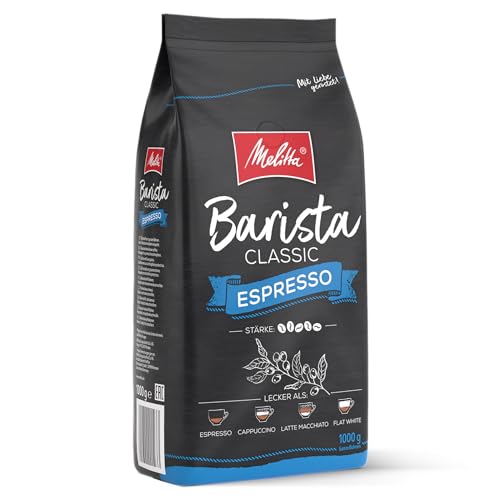 Melitta Barista Classic Espresso, Ganze Kaffee-Bohnen 1kg, ungemahlen, Kaffeebohnen für Kaffee-Vollautomat, kräftige Röstung, Stärke 5 von Melitta