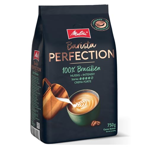 Melitta Barista Perfection 100% Brasilien, Ganze Kaffee-Bohnen 750g, ungemahlen, Single-Origin-Kaffee, 100% Arabica-Bohnen, langsame Trommelröstung, Crema Forte, Stärke 4 von Melitta