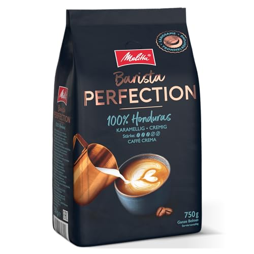 Melitta Barista Perfection 100% Honduras, Ganze Kaffee-Bohnen 750g, ungemahlen, Single-Origin-Kaffee, 100% Arabica-Bohnen, langsame Trommelröstung, Caffè Crema, Stärke 3 von Melitta