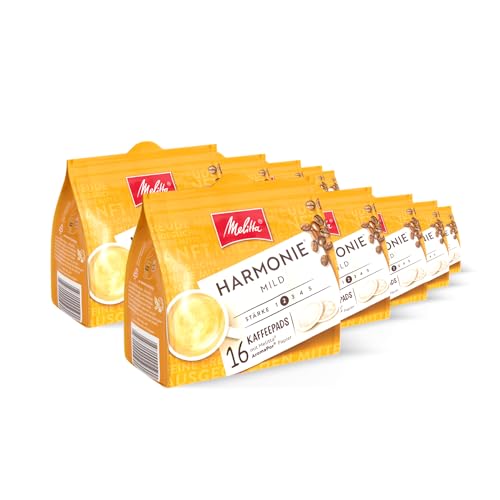 Melitta Harmonie mild gemahlener Röstkaffee in Kaffee-Pads 10 x 16 Pads, Kaffeepads für Pad-Maschine, milde Röstung, geröstet in Deutschland, Stärke 2, im Tray Melitta Harmonie mild gemahlener Röstkaffee in Kaffee-Pads 10 x 16 Pads, Kaffeepads für Pad-Maschine, milde Röstung, geröstet in Deutschland, Stärke 2, im Tray von Melitta