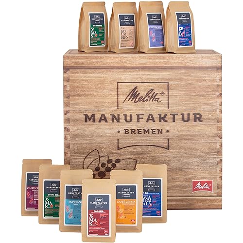 Melitta Manufaktur-Kaffee Adventskalender 2023, 24 verschiedene Spezialitäten-Kaffees, Kaffee-Bohnen, ungemahlen, Special-Edition, geröstet in Deutschland, 24 x 50g von Melitta