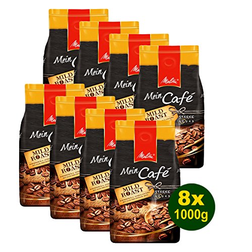 Melitta Mein Café Mild Roast, Kaffeebohnen, 8x 1000g (8000g) - Kaffee mit feiner fruchtiger Note! von Melitta