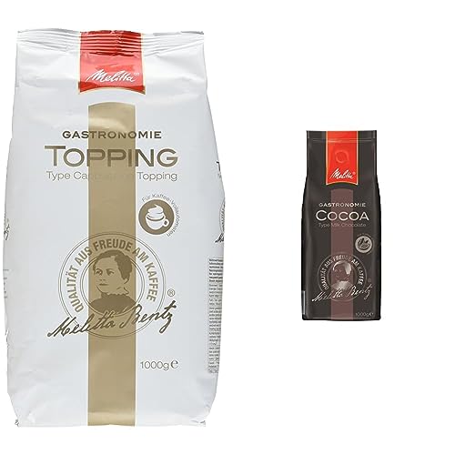 Melitta Professional Topping für Kaffee-Vollautomaten, Pulverförmig, Kaffeeweißer (1 x 1000 g) & Kakao für Kaffee-Vollautomaten, Zubereitung mit Wasser oder Milch, Glutenfrei, 1 kg von Melitta