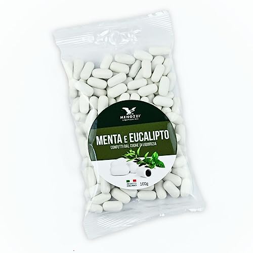 Menozzi de Rosa 1836 Confetti Menta e Eucalipto, Lakritz mit Zuckerüberzug, Minze & Eukalyptus, 100 g Tüte von MENOZZI DE ROSA 1836