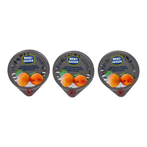 Menz & Gasser Extra Marmelade Aprikose - 100 Tassen x 25 Gramm von Menz & Gasser