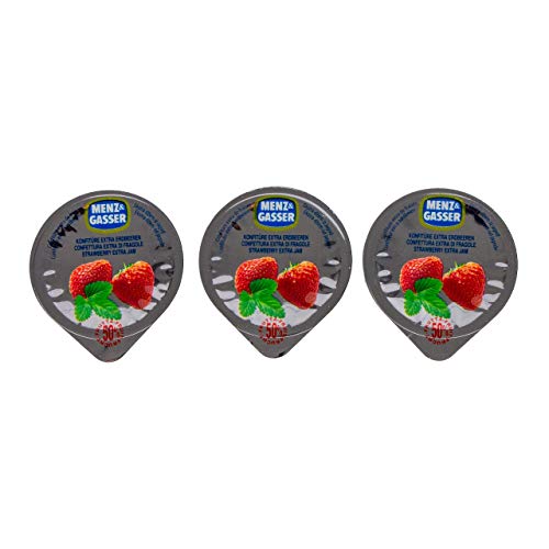 Menz & Gasser Extra Marmelade Erdbeere - 100 Tassen x 25 Gramm von Menz & Gasser