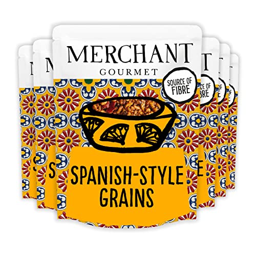Merchant Gourmet Gekochte spanische Getreide und Reis – Mikrowellen-Reismischung – Ballaststoffquelle, fettarm und vegan – Packung mit 6 x 250 g verzehrfertigen Beuteln von Merchant Gourmet