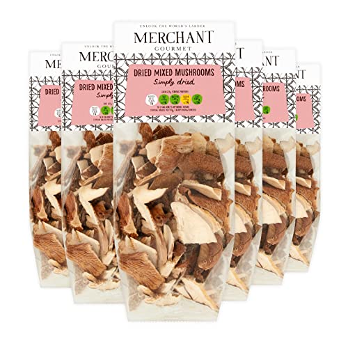 Merchant Gourmet Getrocknete gemischte Pilze, 6 Packungen à 25 g (vegan) von Merchant Gourmet