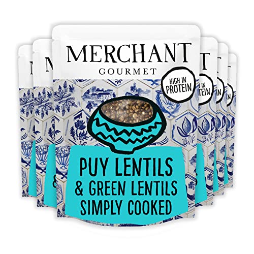 Merchant Gourmet Puy Linsen, gekocht, 6er Pack (6 x 250 g) Beutel (verzehrfertig & vegan) von Merchant Gourmet
