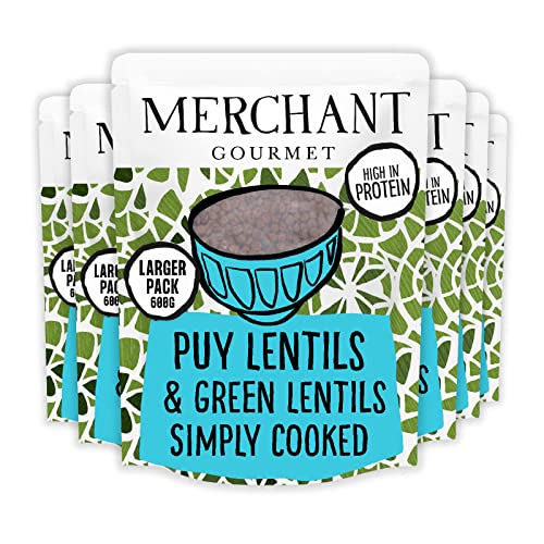 Merchant Gourmet Puy & Green Linsen, verzehrfertig & vegan, 6er Pack (6 x 600 g) von Merchant Gourmet