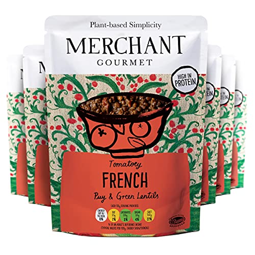 Merchant Gourmet Tomatoey French PUY & Green Linsen, 6er Pack (6 x 250 g) Fertigbeutel von Merchant Gourmet