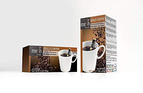 Mesh Tee 16 Sticks - Tee genießen leicht gemacht - Kein Beutel, Kein Tropfen, Kein Löffel - Einfach in der Handhabung, natürlich im Geschmack! (Gold Kaffee) von MESH