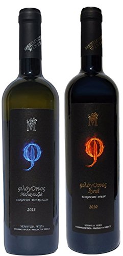 Mesimvria Wines griechischer Rotwein Syrah trocken 2018 | griechischer Weißwein Malagousia trocken 2020 | Rotwein Silbermedaille | 2x 750ml von Mesimvria Wines