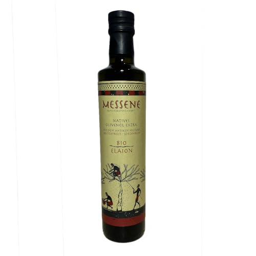 " Aktuelle Ernte 11/2023" 500ml Bio Natives Olivenöl Extra in dunkler Flasche mit Ausgießer, 0,2%, sortenrein, handgepflückt, Single-Field" Abfüllung, BirdSafe aus Griechenland von Messene - Familie Kleftogiannis
