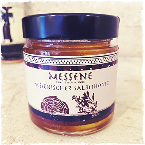 ! Aktuelle Ernte ! Reiner Gourmet Salbeihonig aus wild wachsendem Salbei aus Messenien/Griechenland | purer griechischer Honig aus der messenischen Mani von Messene - Familie Kleftogiannis