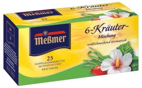 Meßmer 6-Kräuter- Mischung im Beutel, 12er Pack (12 x 25 x 2 g Packung) von Meßmer