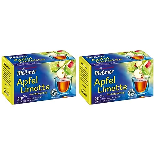 Meßmer Apfel-Limette I 20 Teebeutel I Vegan I Glutenfrei I Laktosefrei (Packung mit 2) von Meßmer