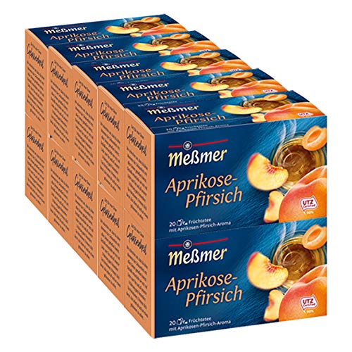 Meßmer Aprikose-Pfirsich lieblich-mild 20 TB, 10er Pack (10 x 0,05 kg) von Meßmer
