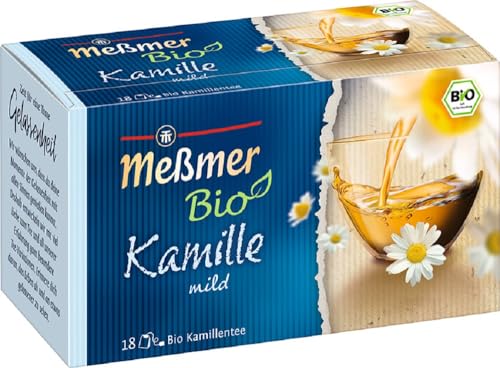 Meßmer Bio Kamille | mild | 18 Teebeutel | Vegan | Glutenfrei | Laktosefrei von Meßmer
